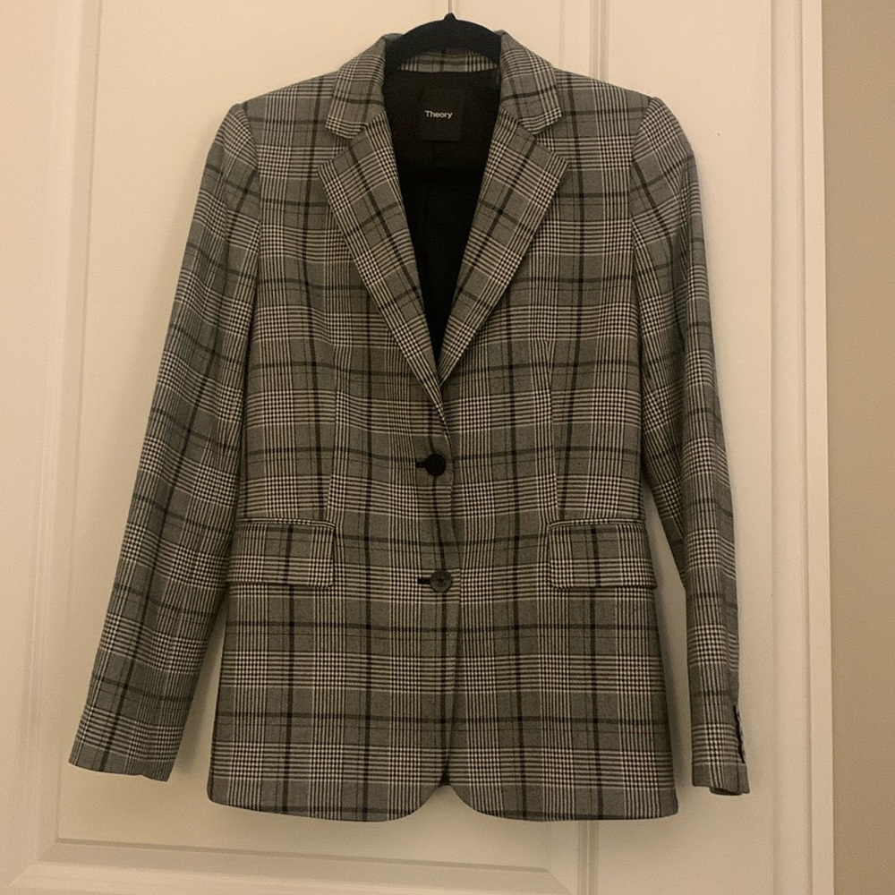 Theory Plaid Blazer